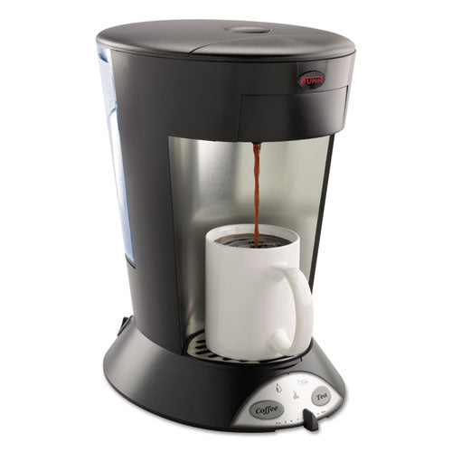 My Cafe Pourover Commercial Grade Coffee/Tea Pod Brewer, Stainless Steel, Black-(BUNMCP)