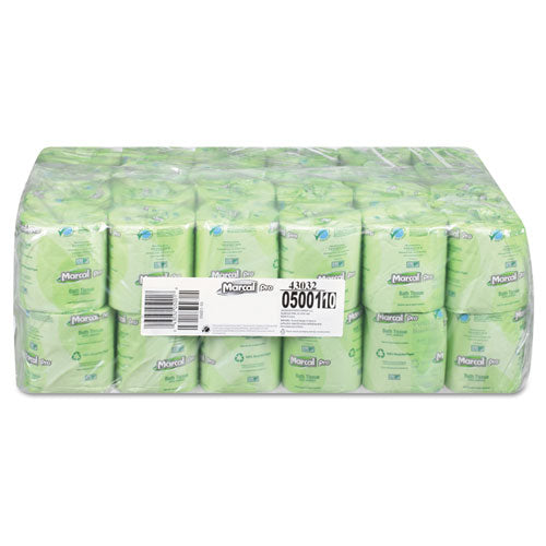 100% Recycled 2-Ply Bath Tissue, Septic Safe, 2-Ply, White, 500 Sheets/Roll, 48 Rolls/Carton-(MRC5001)