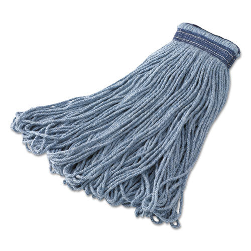 Universal Headband Mop, Looped-End, 16oz, Cotton/Synthetic Blend, Blue, 12/CT-(RCPE236)