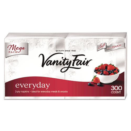 Vanity Fair Everyday Dinner Napkins, 2-Ply, White, 300/Pack-(GPC3550314)