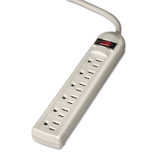 Power Strip, 6 Outlets, 6 ft Cord, Platinum-(FEL99028)