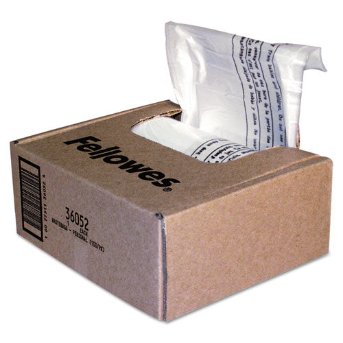 Shredder Waste Bags, 6-7 gal Capacity, 100/Carton-(FEL36052)