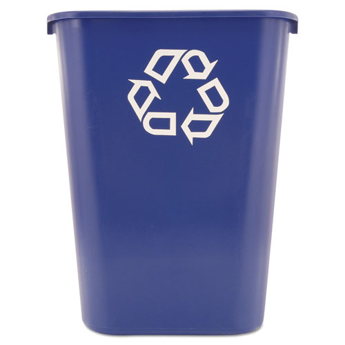 Deskside Recycling Container with Symbol, Large, 41.25 qt, Plastic, Blue-(RCP295773BE)