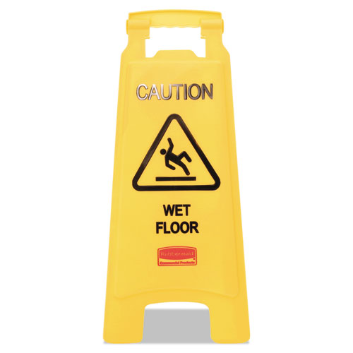 Caution Wet Floor Sign, 11 x 12 x 25, Bright Yellow-(RCP611277YW)