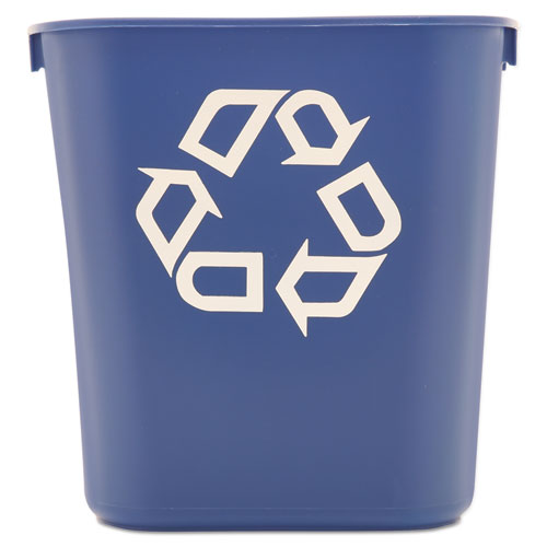 Deskside Recycling Container, Small, 13.63 qt, Plastic, Blue-(RCP295573BE)