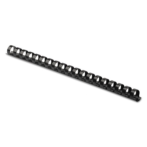 Plastic Comb Bindings, 3/8" Diameter, 55 Sheet Capacity, Black, 100/Pack-(FEL52325)
