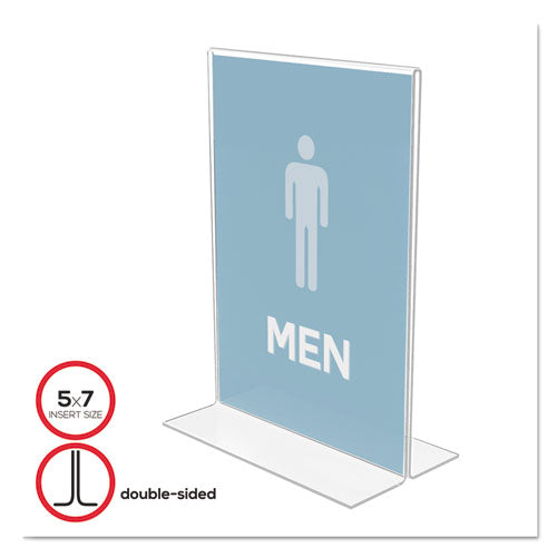 Classic Image Double-Sided Sign Holder, 5 x 7 Insert, Clear-(DEF69101)