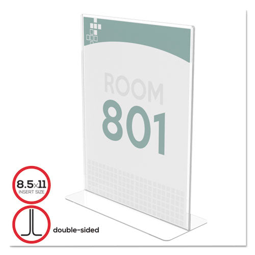 Superior Image Double Sided Sign Holder, 8.5 x 11 Insert, Clear-(DEF590801)