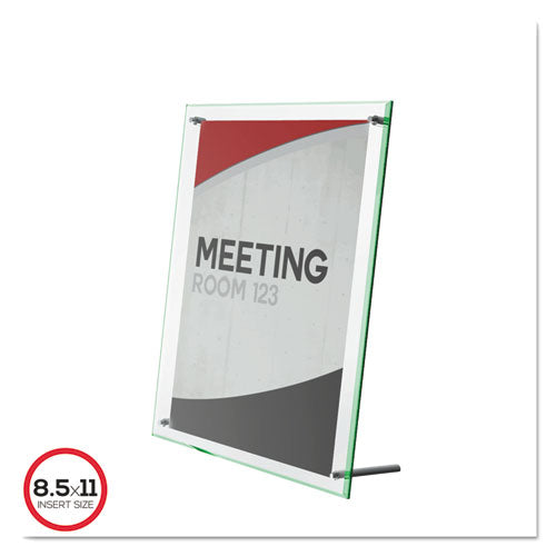 Superior Image Beveled Edge Sign Holder, Letter Insert, Clear/Green-Tinted Edges-(DEF799693)