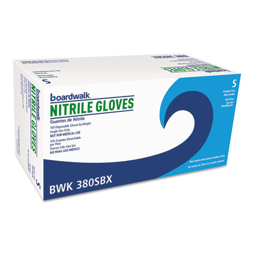 Disposable General-Purpose Nitrile Gloves, Small, Blue, 4 mil, 100/Box-(BWK380SBXA)