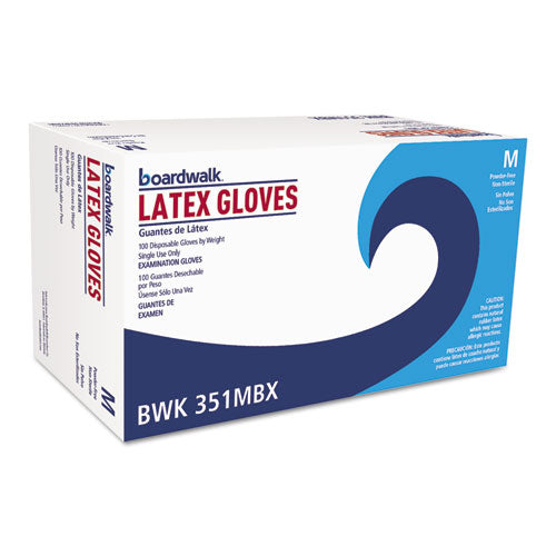 Powder-Free Latex Exam Gloves, Medium, Natural, 4.8 mil, 100/Box, 10 Boxes/Carton-(BWK351MCT)