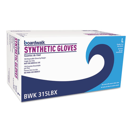 Powder-Free Synthetic Vinyl Gloves, Large, Cream, 4 mil, 1,000/Carton-(BWK315LCT)