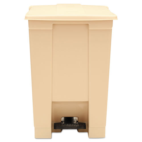 Indoor Utility Step-On Waste Container, 12 gal, Plastic, Beige-(RCP6144BEI)
