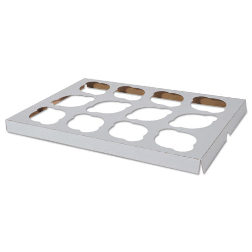 Cupcake Holder Inserts, 12-Cupcake Holder, 9.88 x 13.88 x 0.88, White/Kraft, Paper, 200/Carton-(SCH10016)