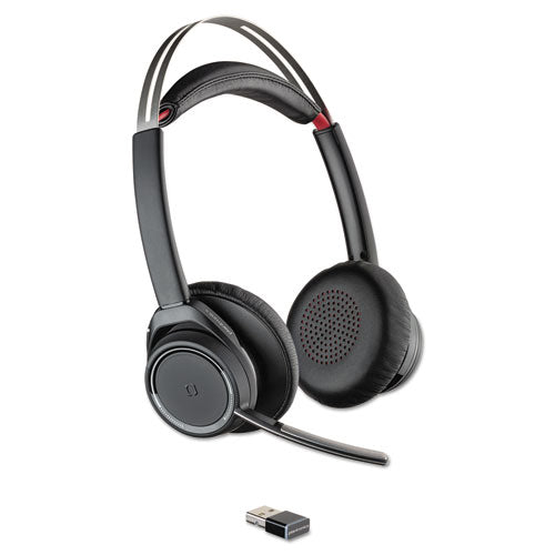 Voyager Focus UC Binaural Over The Head Bluetooth Headset System with Active Noise Canceling, Black-(PLN202652101)