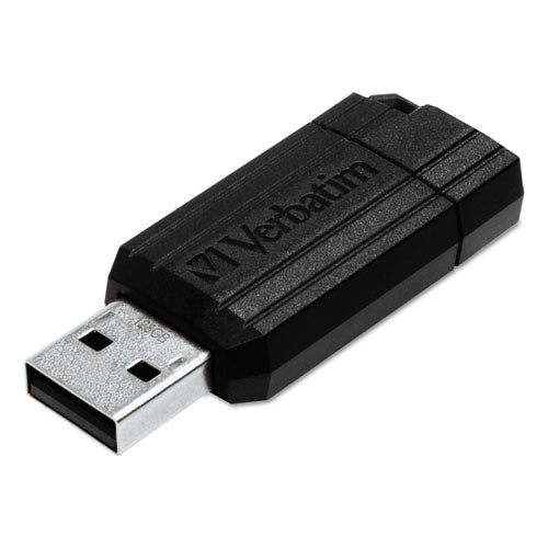 PinStripe USB Flash Drive, 16 GB, Black-(VER49063)