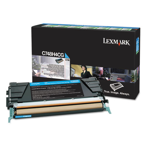 C748H1CG Return Program High-Yield Toner, 10,000 Page-Yield, Cyan, TAA Compliant-(LEXC748H4CG)