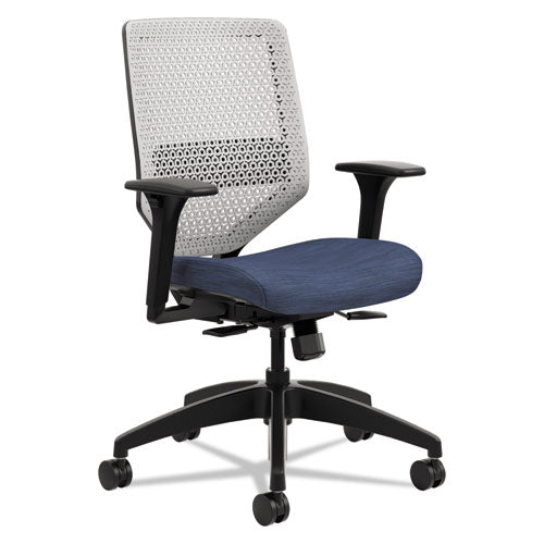 Solve Series ReActiv Back Task Chair, Supports Up to 300 lb, 18" to 23" Seat Height, Midnight Seat, Titanium Back, Black Base-(HONSVR1AILC90TK)