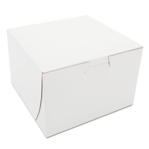 White One-Piece Non-Window Bakery Boxes, 6 x 6 x 4, White, Paper, 250/Bundle-(SCH0909)