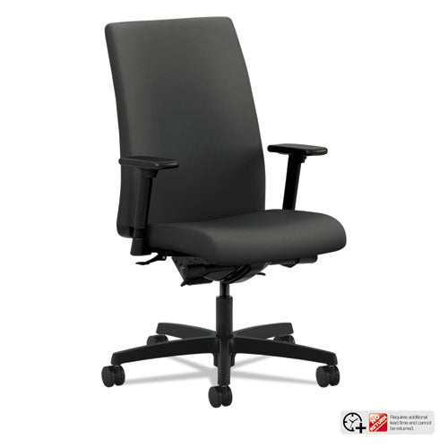 Ignition Series Mid-Back Work Chair, Supports Up to 300 lb, 17" to 22" Seat Height, Iron Ore Seat/Back, Black Base-(HONIW104CU19)