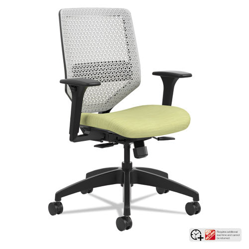 Solve Series ReActiv Back Task Chair, Supports Up to 300 lb, 18" to 23" Seat Height, Meadow Seat, Titanium Back, Black Base-(HONSVR1AILC82TK)