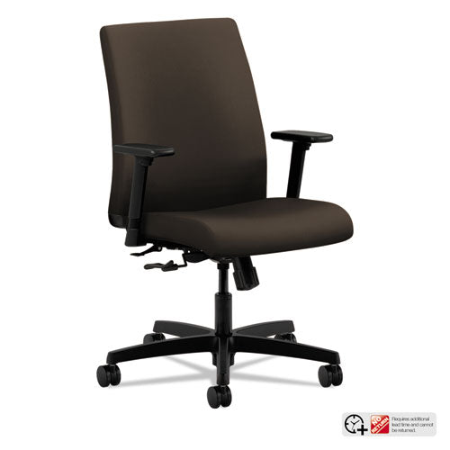 Ignition Series Fabric Low-Back Task Chair, Supports 300 lb, 17" to 21.5" Seat, Espresso Seat/Back, Black Base-(HONIT105CU49)