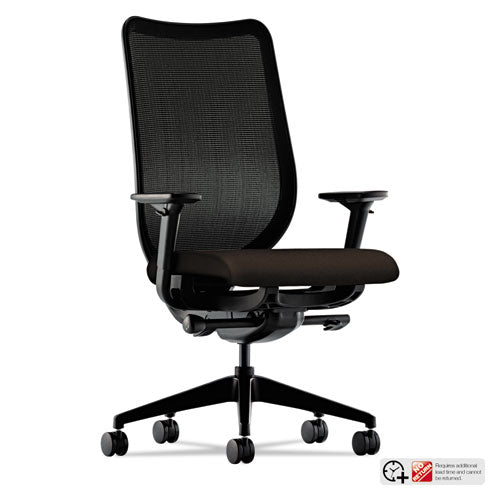 Nucleus Series Work Chair, ilira-Stretch M4 Back, Supports 300 lb, 17" to 21.5" Seat Height, Espresso Seat, Black Back/Base-(HONN103CU49)