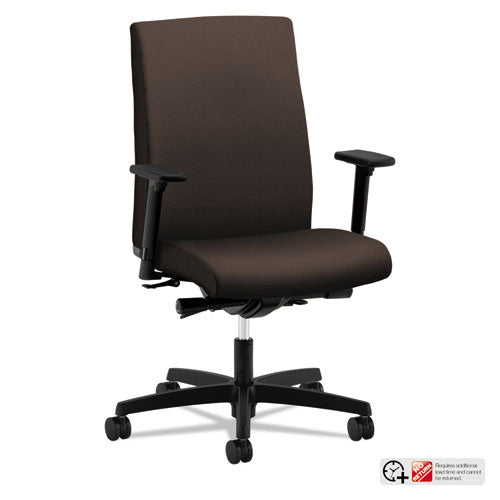Ignition Series Mid-Back Work Chair, Supports Up to 300 lb, 17" to 22" Seat Height, Espresso Seat/Back, Black Base-(HONIW104CU49)
