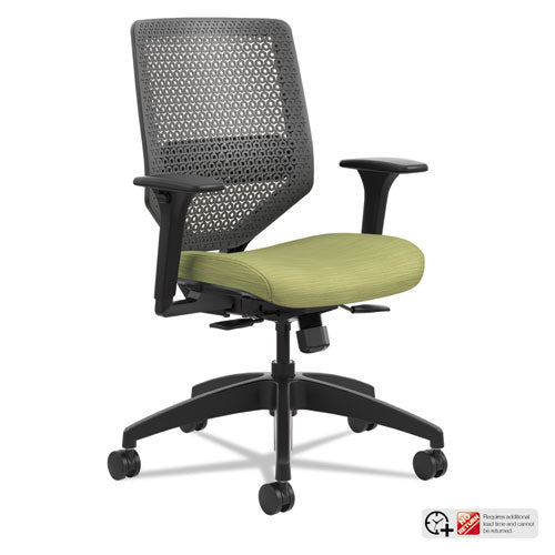 Solve Series ReActiv Back Task Chair, Supports Up to 300 lb, 18" to 23" Seat Height, Meadow Seat, Charcoal Back, Black Base-(HONSVR1ACLC82TK)