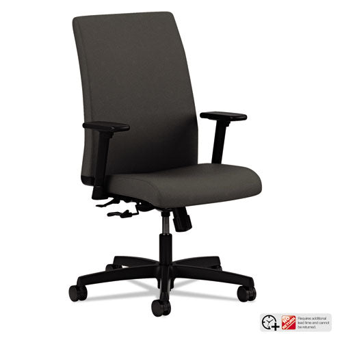 Ignition Series Fabric Low-Back Task Chair, Supports Up to 300 lb, 17" to 21.5" Seat Height, Iron Ore Seat/Back, Black Base-(HONIT105CU19)