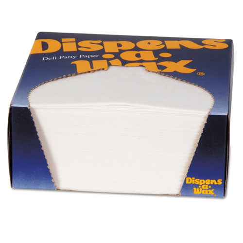 Dispens-A-Wax Waxed Deli Patty Paper, 4.75 x 5, White, 1,000/Box-(DXE434BX)