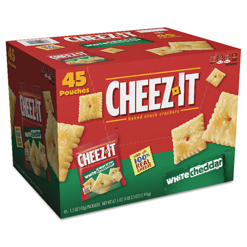 Cheez-it Crackers, 1.5 oz Bag, White Cheddar, 45/Carton-(KEB10892)