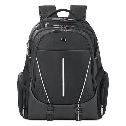 Active Laptop Backpack, Fits Devices Up to 17.3", Polyester, 12.5 x 6.5 x 19, Black-(USLACV7004)