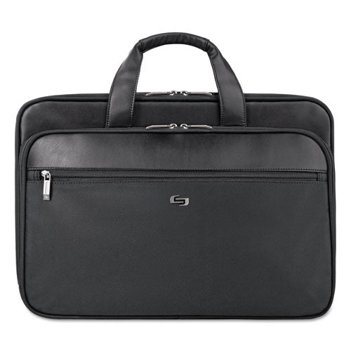 Classic Smart Strap Briefcase, Fits Devices Up to 16", Ballistic Polyester, 17.5 x 5.5 x 12, Black-(USLSGB3004)