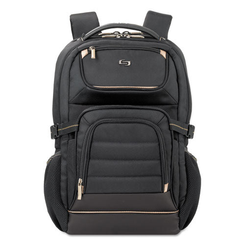 Pro Backpack, Fits Devices Up to 17.3", Polyester, 12.25 x 6.75 x 17.5, Black-(USLPRO7424)