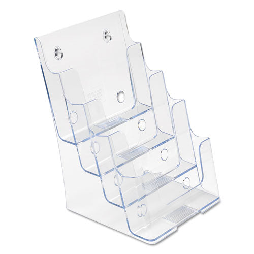 4-Compartment DocuHolder, Booklet Size, 6.88w x 6.25d x 10h, Clear-(DEF77901)