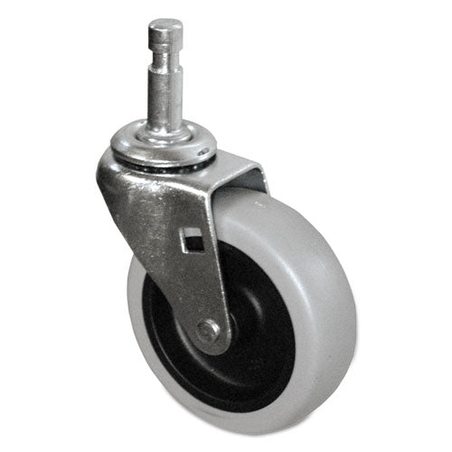 Mop Bucket/Wringer Replacement Caster, Grip Ring Type C Stem, 3" Wheel, Black/Gray/Silver-(SGSFG6111L3GRAY)