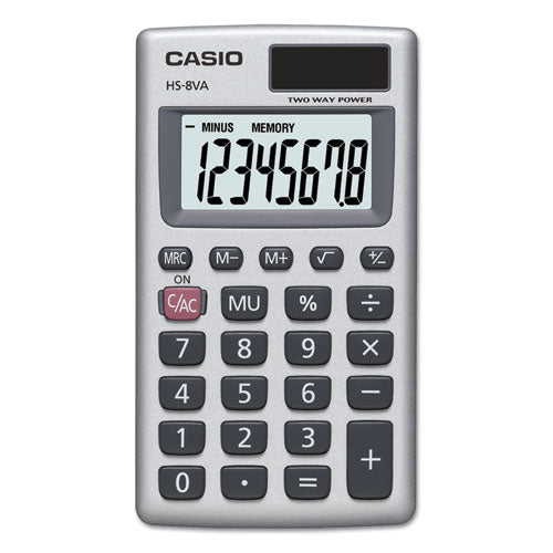 HS-8VA Handheld Calculator, 8-Digit LCD, Silver-(CSOHS8VA)