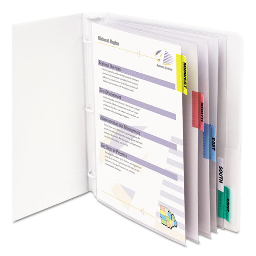Sheet Protectors with Index Tabs, Assorted Color Tabs, 2", 11 x 8.5, 5/Set-(CLI05550)