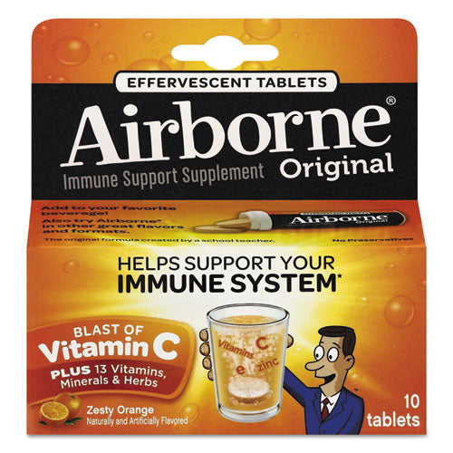 Immune Support Effervescent Tablet, Zesty Orange, 10/Box-(ABN30004)