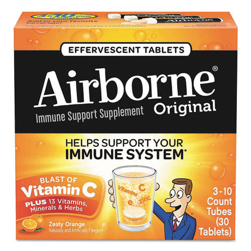 Immune Support Effervescent Tablet, Orange, 30 Box, 72 Boxes/Carton-(ABN10030CT)