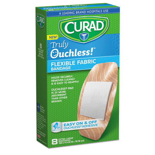 Ouchless Flex Fabric Bandages, 1.65 x 4, 8/Box-(MIICUR5003V1)