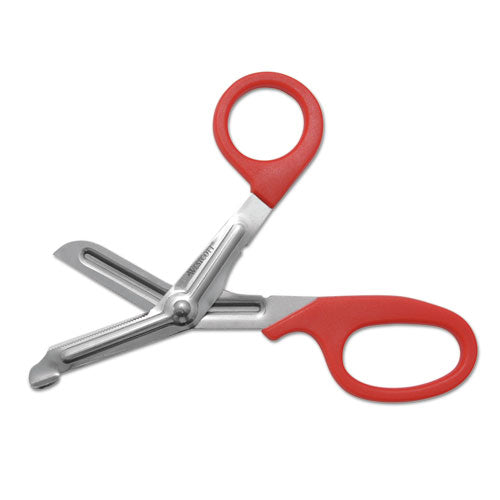 Stainless Steel Office Snips, 7" Long, 1.75" Cut Length, Red Offset Handle-(ACM10098)