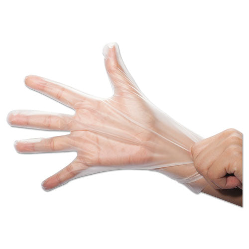 SemperGuard FoodSafe Stretch Poly Gloves, Clear, Large, Polyethylene, 2,000/Carton-(SEZHPEF204)