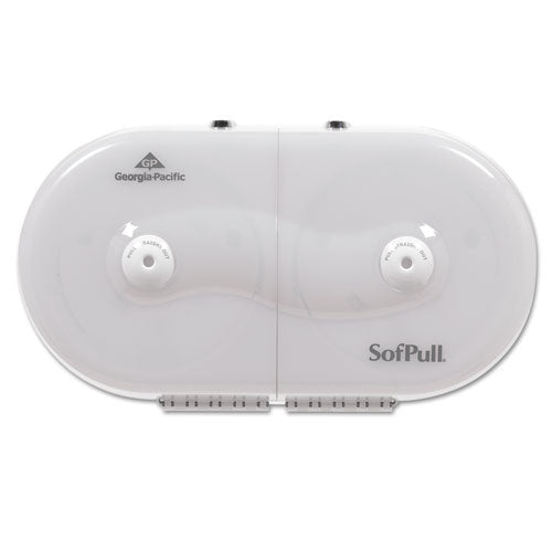 SofPull Mini Centerpull Twin-Roll Bath Tissue Dispenser, 16.1 x 7 x 9, White-(GPC56518)