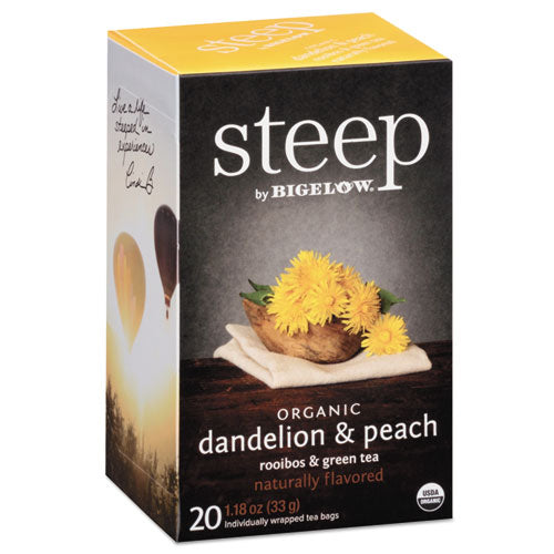 steep Tea, Dandelion and Peach, 1.18 oz Tea Bag, 20/Box-(BTC17715)