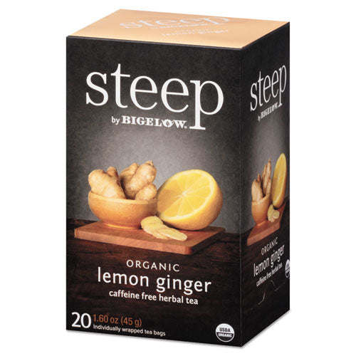 steep Tea, Lemon Ginger, 1.6 oz Tea Bag, 20/Box-(BTC17704)