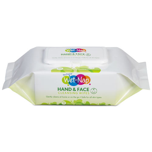 Hands and Face Cleansing Wipes, 1-Ply, 7 x 6, Fragrance-Free, White, 110/Pack-(NICM970SHPK)
