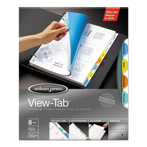 Round View-Tab Transparent Index Dividers, 8-Tab, 11 x 8.5, Assorted, 1 Set-(WLJ55063)