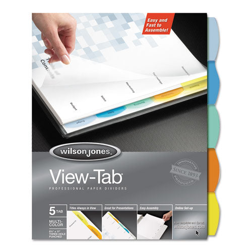 View-Tab Paper Index Dividers, 5-Tab, 11 x 8.5, White, 1 Set-(WLJ55964)